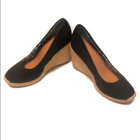 Merona Black Canvas Wedge Espadrilles - Picture 3 of 4